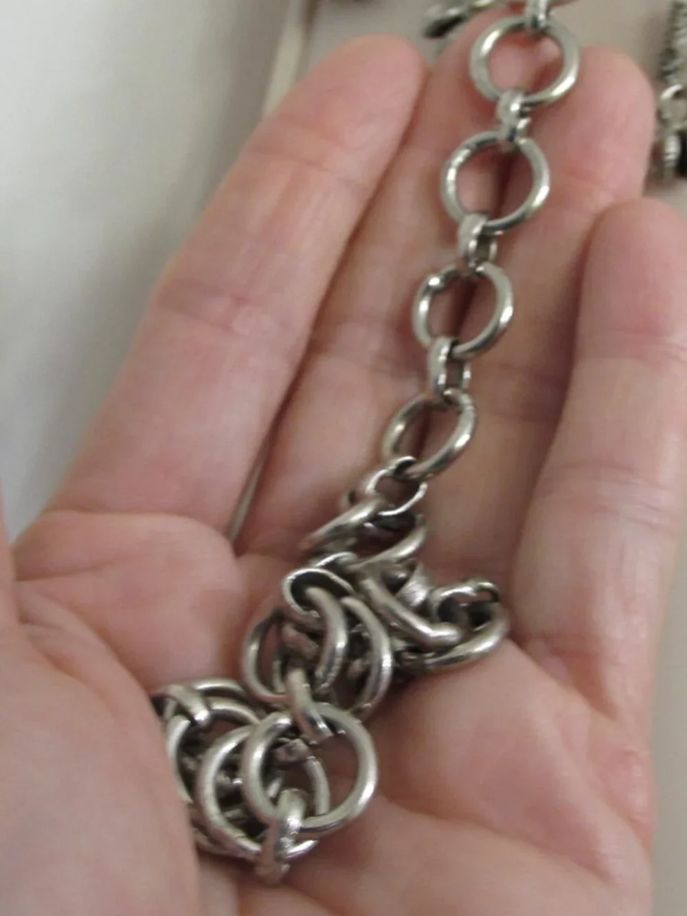 Vintage Stars & Bells Dangling Charms Silver Belly Dancer Chain Belt 37”